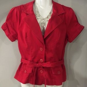 Heart Soul Red belted blazer jr Large